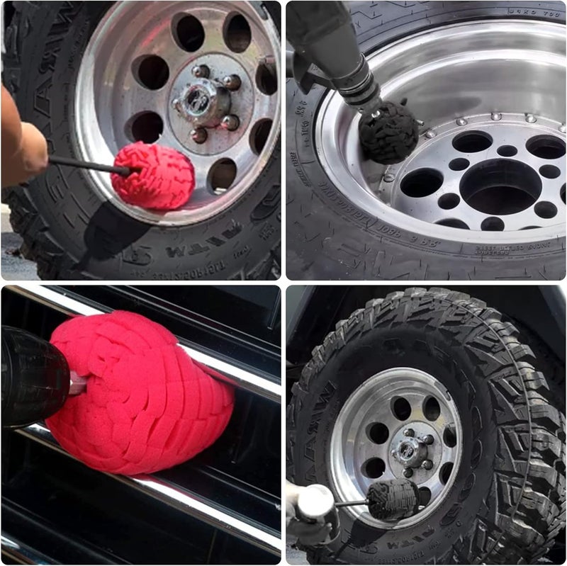 Medoon Polishing Pad Buffing Wheel Kit 12 Pack, Polishing Ball for Drill,for Car Care Metal Aluminum Stainless Steel Chrome Wood Plastic Ceramic Glass Woods Fabric Cotton Machine Jewelry - Image 5